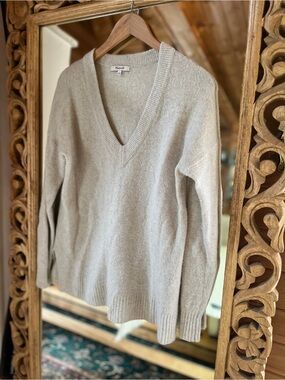 Madewell Soft Light Grey Merino Blend Sweater
